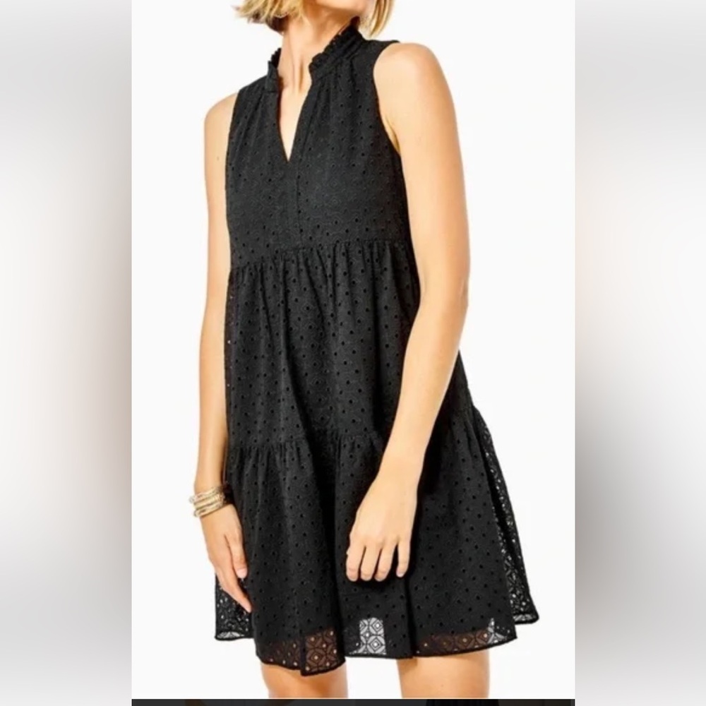 Lilly Pulitzer Novella Swing Dress,  Black Eyelet